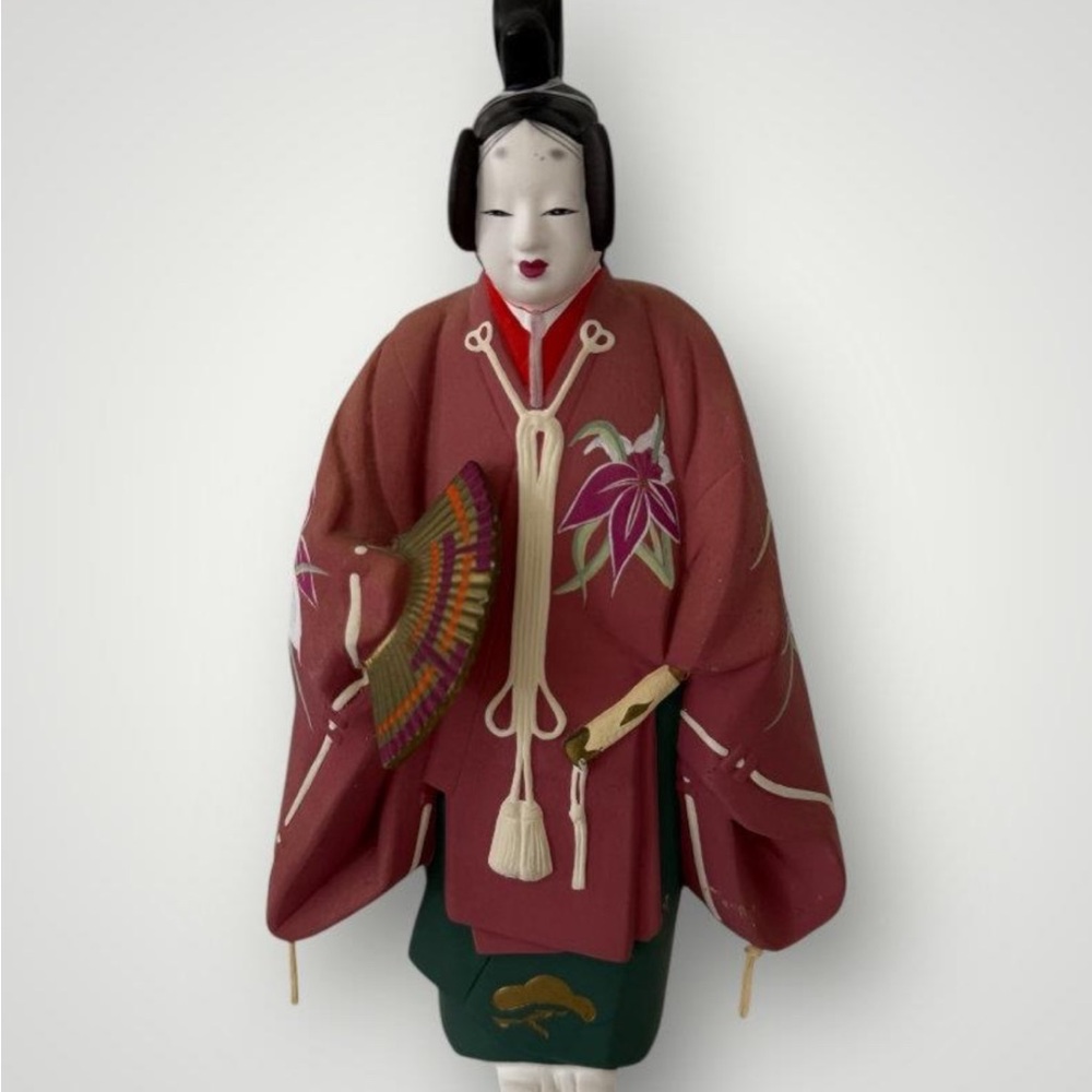 Vintage Signed Japanese Noh Kabuki Theater Hakata Doll Figurine L/E Kakitsubata